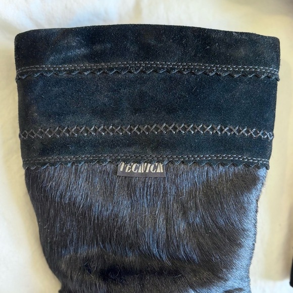 Vintage Tecnica Black Fur Boots size 38 - Picture 3 of 5